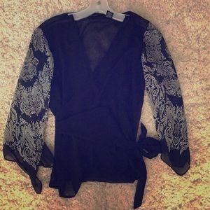 New York & Company - Black Sheer Blouse